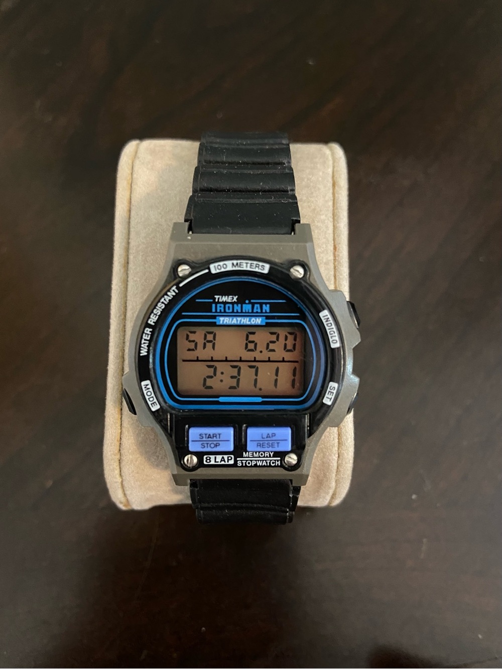 Timex Ironman Triathlon 8-Lap Vintage 90s Black and Blue